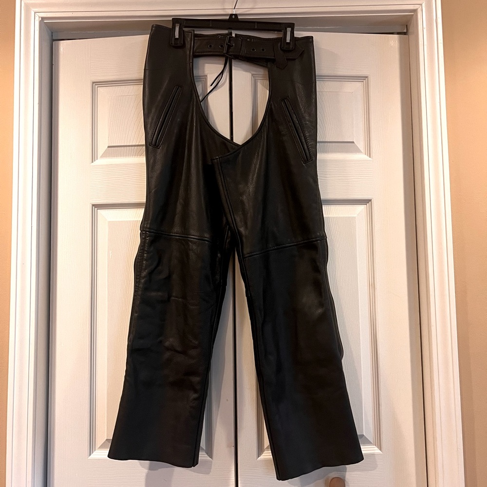 Black Leather Chaps Small